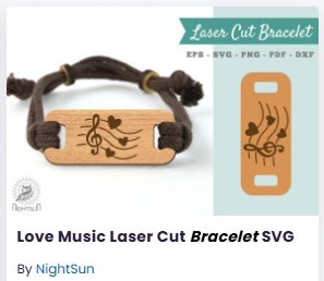 Love Music Laser Cut Bracelet SVG