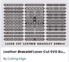 Leather Bracelet Laser Cut SVG Bundle