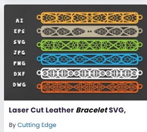 Laser Cut Leather Bracelet SVG
