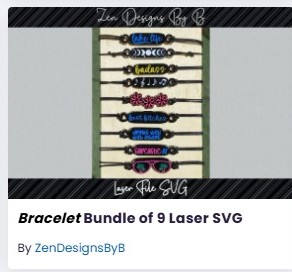 Bracelet Bundle of 9 Laser SVG