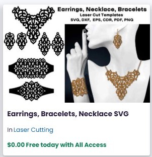 Earrings, Bracelets, Necklace SVG